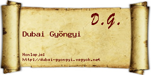 Dubai Gyöngyi névjegykártya